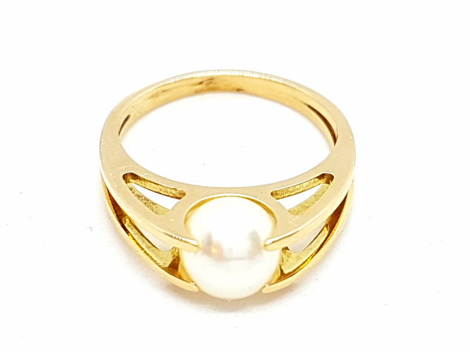 Bague 54 Bague Or jaune Perle 58 Facettes 00317CN