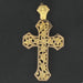 Cross pendant in gold and ivy leaves 58 Facettes AP28