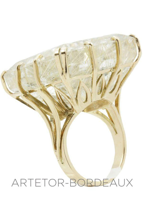 Modern rutile quartz ring