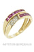 Ring 57 Calibrated ruby ​​and diamond ring 58 Facettes 13301