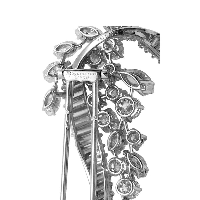 Boucheron brooch, "Plume", in platinum and white gold, diamonds.