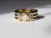 Ring Three Gold Ring set with a diamond 58 Facettes 355