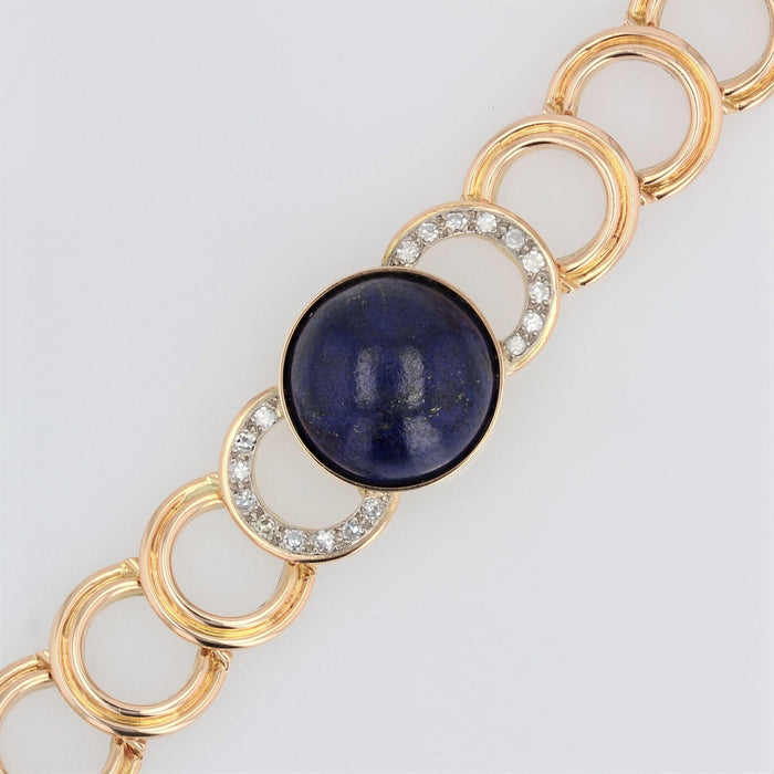 Bracelet Bracelet en or diamants et son cabochon de lapis lazuli 58 Facettes 20-616