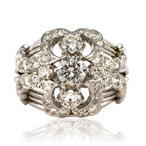 Bague 57 Bague dôme vintage diamants 58 Facettes 19-337-54