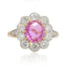 Ring 55 Daisy ring pink sapphire diamonds gold platinum 58 Facettes AG39DZ-55