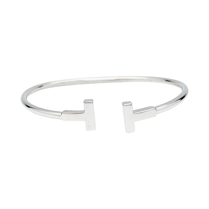 Bracelet Tiffany "Wire Tiffany T" bracelet in white gold. 58 Facettes 30097