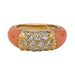 Bague 44 Bague Van Cleef et Arpels "Philippine" en or jaune, corail rose et diamants. 58 Facettes 29806-1