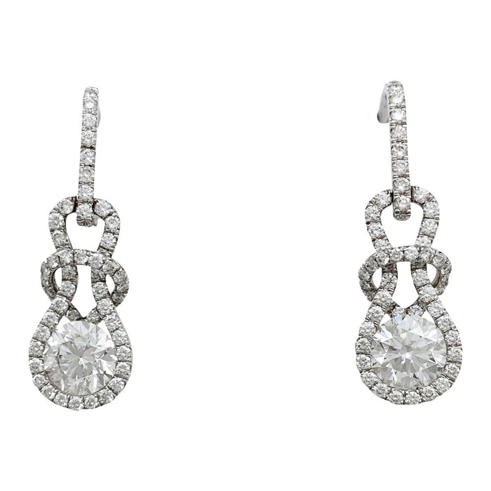 White gold and diamonds "Noeud d'Héraclès" earrings.