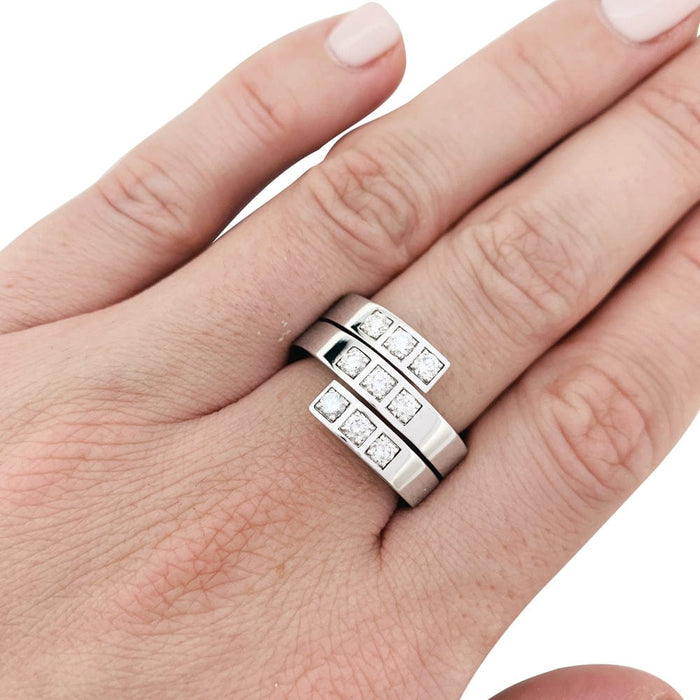 Cartier ring, "Tectonique", in white gold and diamonds.