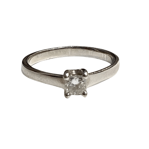 Bague 54 Solitaire - Collier contemporain en or 18 carats du XXe siècle avec diamant 58 Facettes Q966A