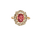 Bague 49 Bague Ancienne Diamants Pierre Rose 58 Facettes