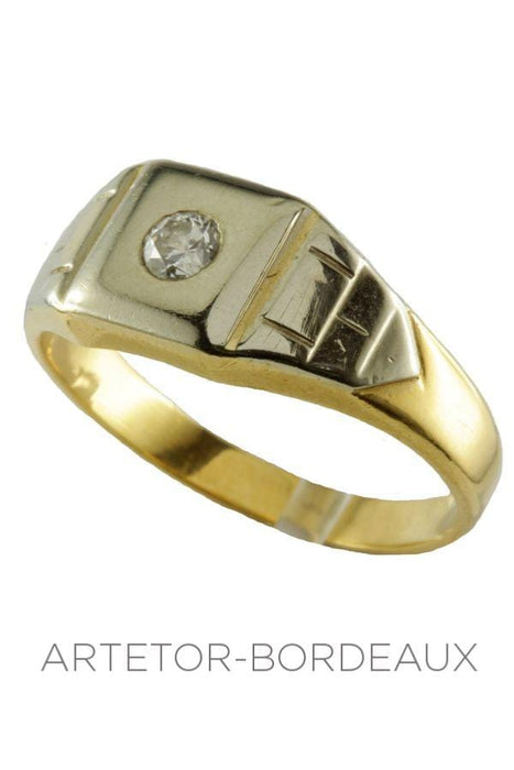 Diamond signet ring 58 Facettes 3771