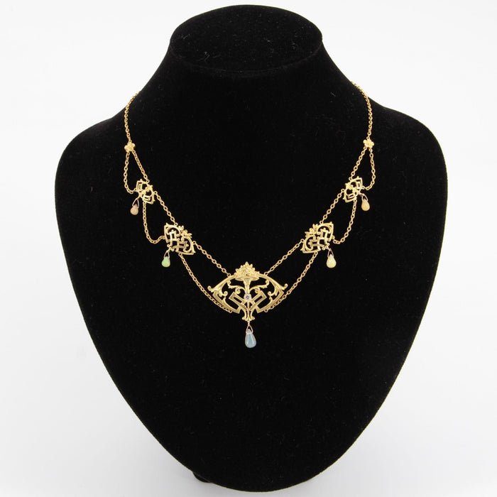 Collier Collier ancien art nouveau opales et diamant 58 Facettes 20-618