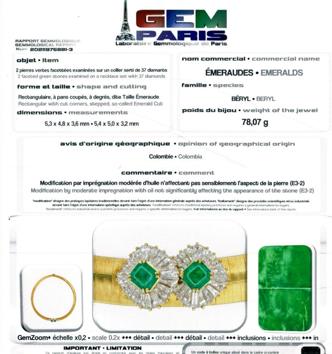 Collier Collier Mauboussin en or jaune, diamants et émeraudes. 58 Facettes 30543