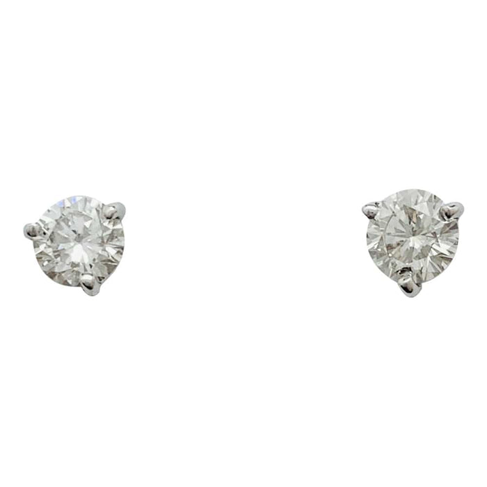 Boucles d'oreilles Puces d'oreilles en or blanc, diamants. 58 Facettes 30030