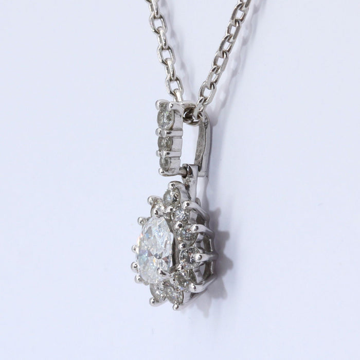 Pendentif Pendentif diamants or blanc marquise 58 Facettes 20-512