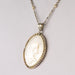 Old mother-of-pearl medal necklace and its chain with fine pearls 58 Facettes 20-318