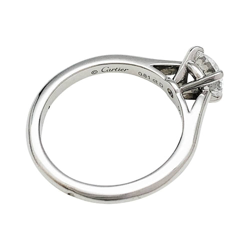Bague 50 Bague Cartier "1895" solitaire diamant 0,81 carat, platine. 58 Facettes 30391