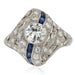 Ring 51 Art deco ring with calibrated sapphire diamonds 58 Facettes 21-117-51