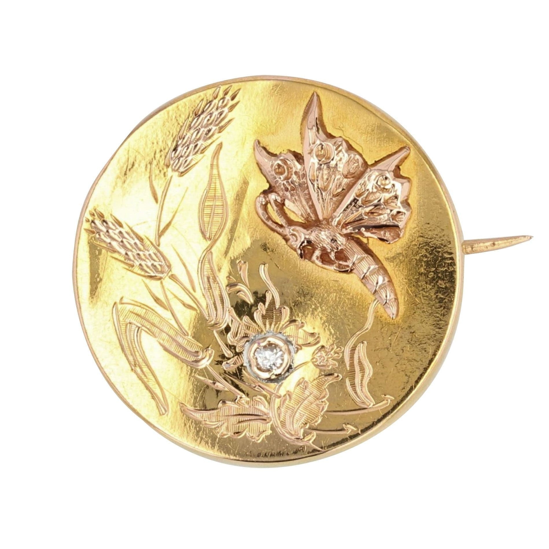 Broche Ancienne Ailes De Papillon - Bijou Vintage - Occasion - Décor Élégant