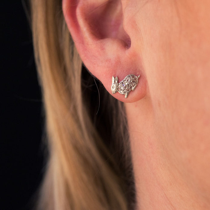Boucles d'oreilles Boucles d'oreilles diamants lapin et coq 58 Facettes 20-084