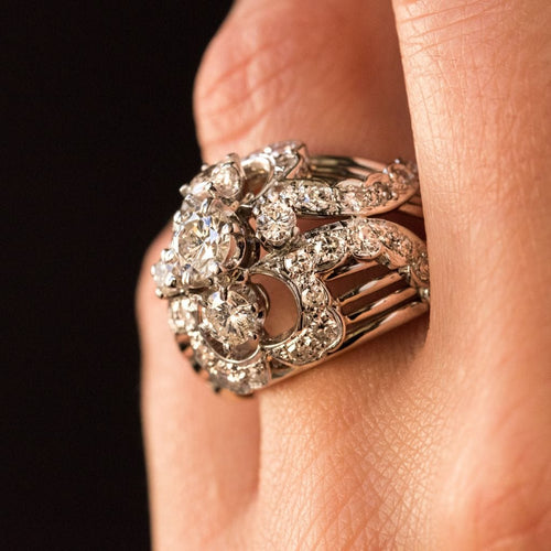Bague 57 Bague dôme vintage diamants 58 Facettes 19-337-54