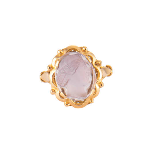 Ring 60 Amethyst cameo ring 58 Facettes 1031
