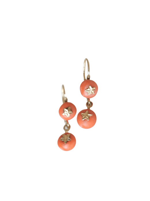 Boucles d'oreilles Boucles d'oreilles corail anciennes 58 Facettes