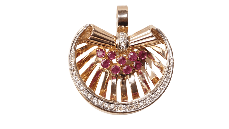Pendentif Pendentif Or Rubis Diamants 58 Facettes 32418