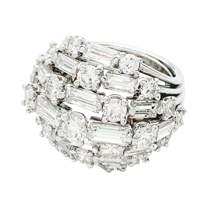Van Cleef & Arpels dome ring in platinium and diamonds.