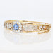 Bracelet Opening bangle bracelet in gold and platinum sapphire diamonds 58 Facettes AG207FE
