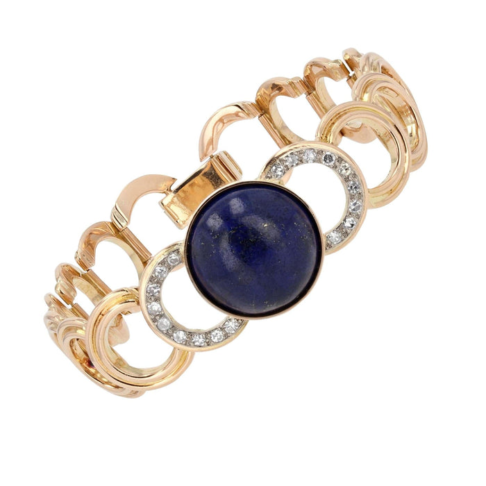 Bracelet Bracelet en or diamants et son cabochon de lapis lazuli 58 Facettes 20-616