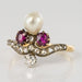 Ring 58 Old duchess ruby ​​diamond and fine pearl ring 58 Facettes 17-151-58-1