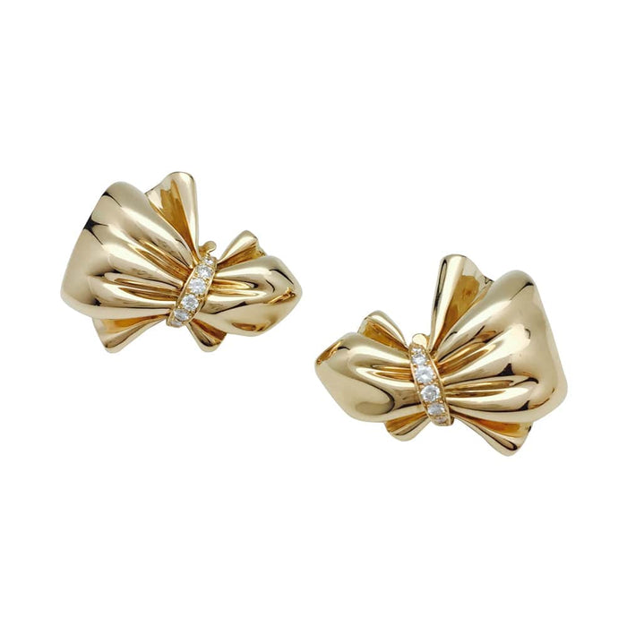 Boucles d'oreilles Van Cleef & Arpels "Noeud" en or jaune et diamants.