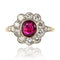 Bague 55 Bague rubis entourage diamants 58 Facettes CQ596-51