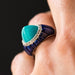 Bague 52 Bague art déco turquoise pain de sucre lapis lazuli diamants 58 Facettes 19-470-53