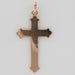 Old rose gold cross pendant with floral carvings 58 Facettes 02-067