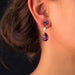 Boucles d'oreilles Boucles d'oreilles pendantes améthystes et turquoises 58 Facettes 17-302