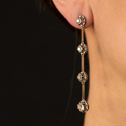 Boucles d'oreilles Pendants d'oreilles platine diamants 58 Facettes 19-167