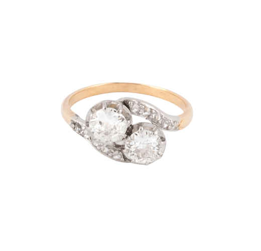 Bague Bague Toi & Moi Diamants Platine & Or Jaune 58 Facettes