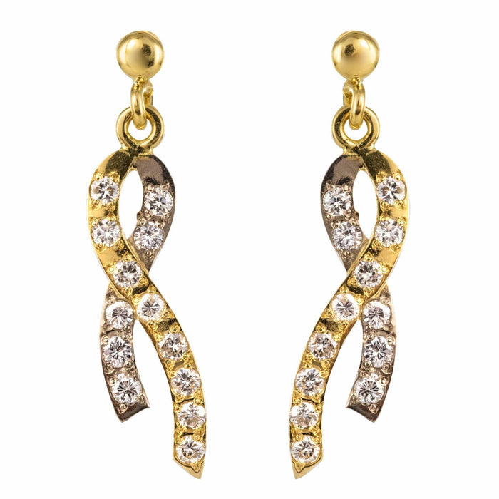 Boucles d'oreilles Boucles d'oreilles ruban d'ors et de diamants 58 Facettes 16-343