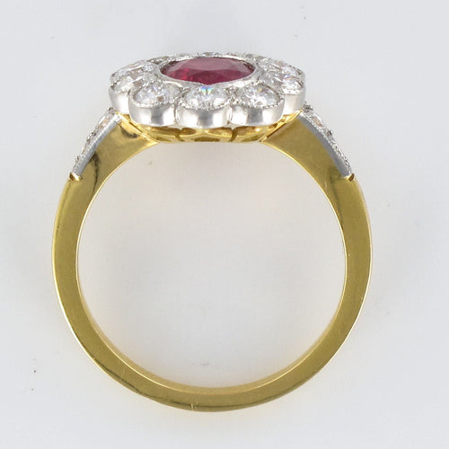 Bague 55 Bague rubis entourage diamants 58 Facettes CQ596-51