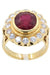 Ring 50 Ruby ring surrounded by diamonds 58 Facettes 5471