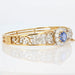 Bracelet Opening bangle bracelet in gold and platinum sapphire diamonds 58 Facettes AG207FE