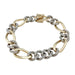 Bracelet Curb bracelet in white and yellow gold, diamonds. 58 Facettes 30330