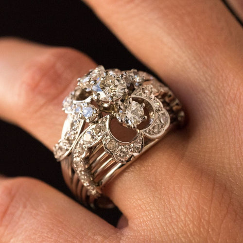 Bague 57 Bague dôme vintage diamants 58 Facettes 19-337-54