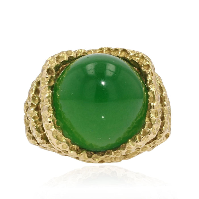 Bague 45 Bague Chrysoprase et or ciselé 58 Facettes DV2103-45