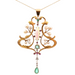 Pendant Art Nouveau pendant opal, fine pearls, emeralds and rubies 58 Facettes 25545