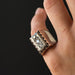 Bague 46 Chevalière ancienne diamants 58 Facettes 19-364-48