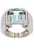 Bague 55 Bague moderne Aigue-marine et diamants 58 Facettes